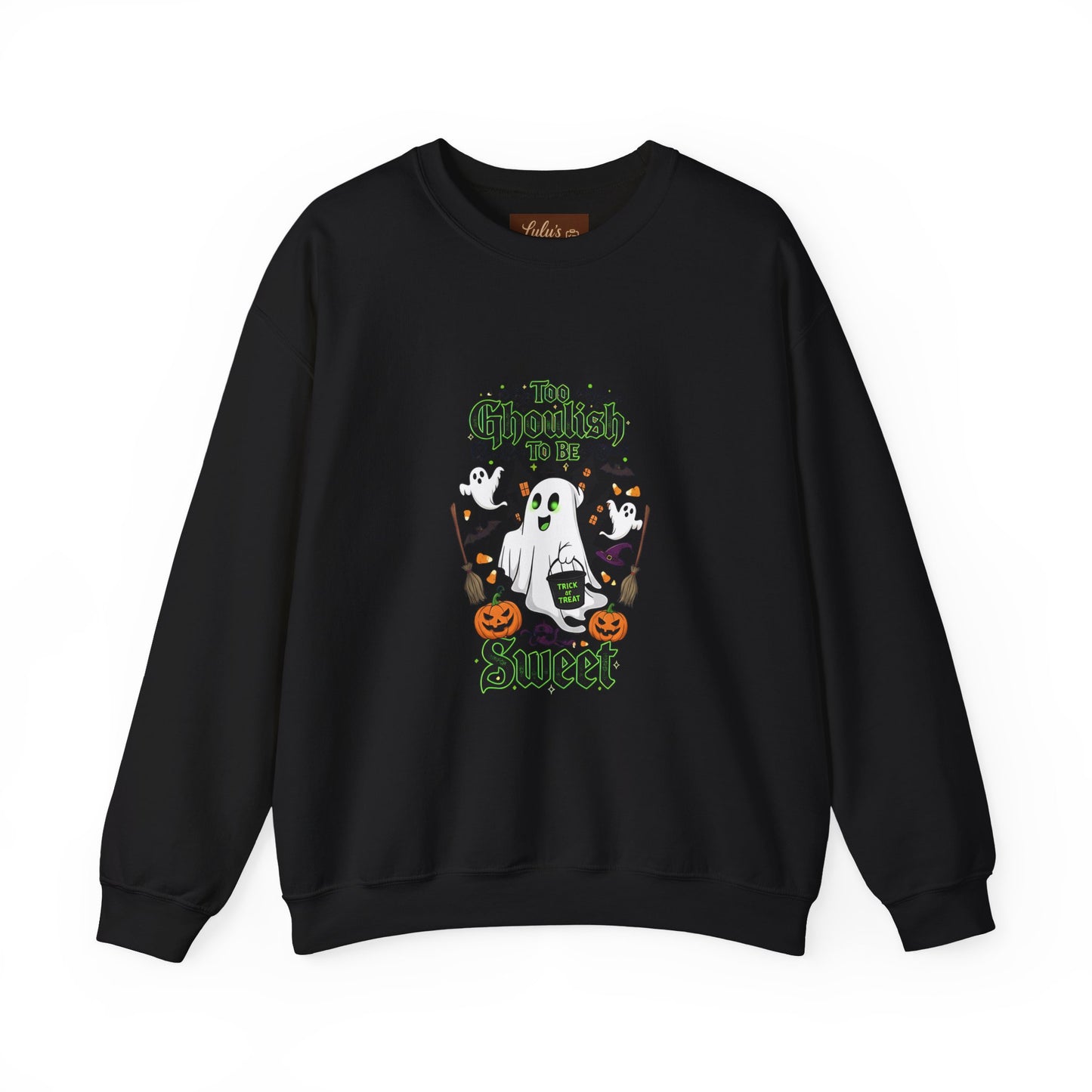 Halloween Ghostly Sweatshirt, Cozy Crewneck for Fall, Unisex Sweater, Ghost Design for Parties, Halloween Gift, Pumpkin Decor