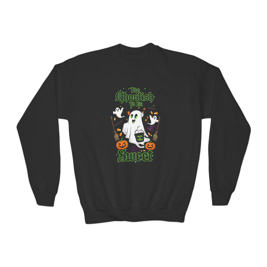 Kids Halloween Candy Sweatshirt - Too Ghoulish To Be Sweet Fall Hoodie for Girls & Boys