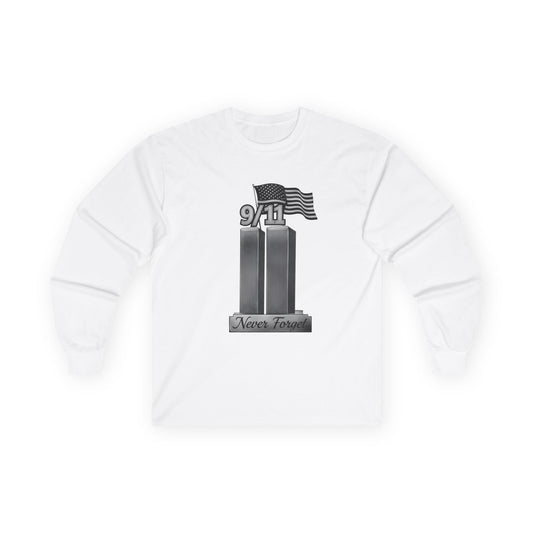 911 Commemoration Long Sleeve Tee, Never Forget Tribute Shirt, Perfect for Remembrance Day, Patriot Day, Memorial Events, Gifts for Veterans