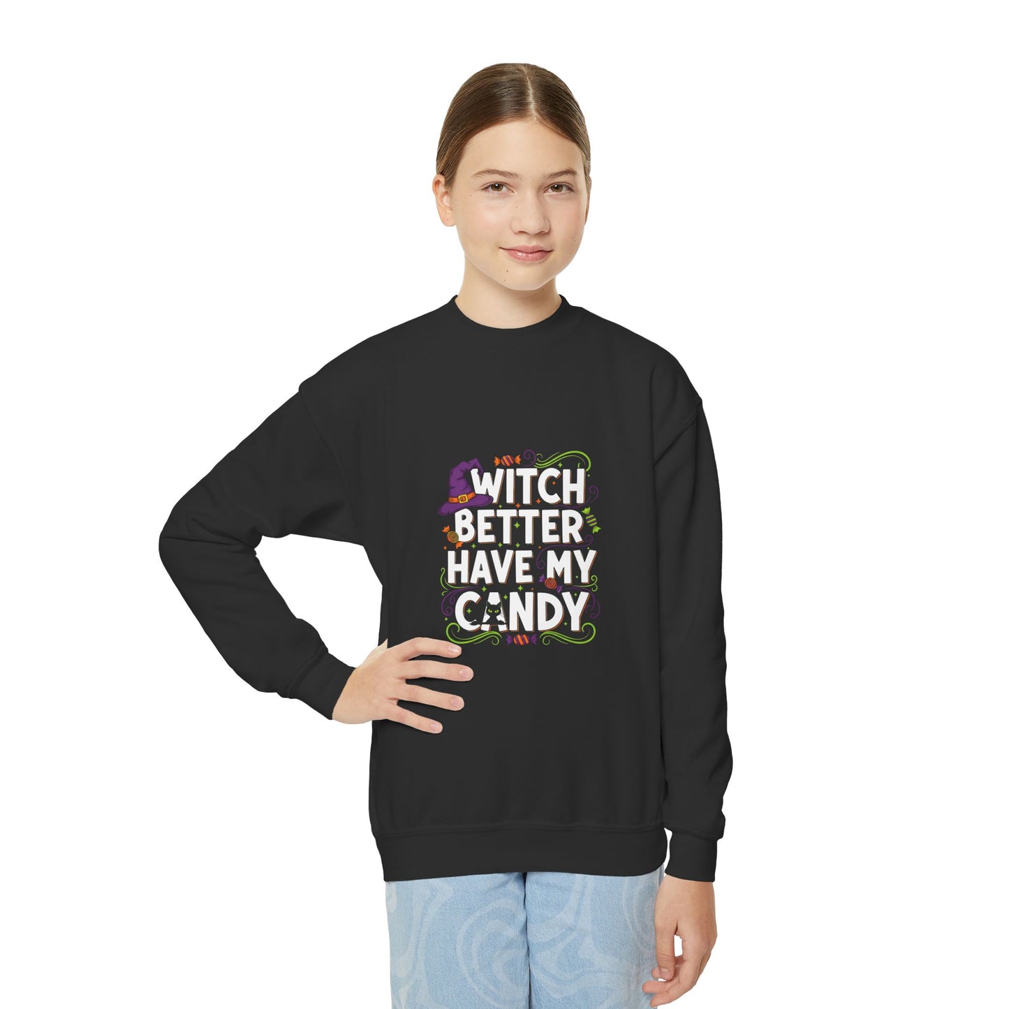 Kids Halloween Candy Sweatshirt - Witch Better Have My Candy Fall Hoodie for Girls & Boys