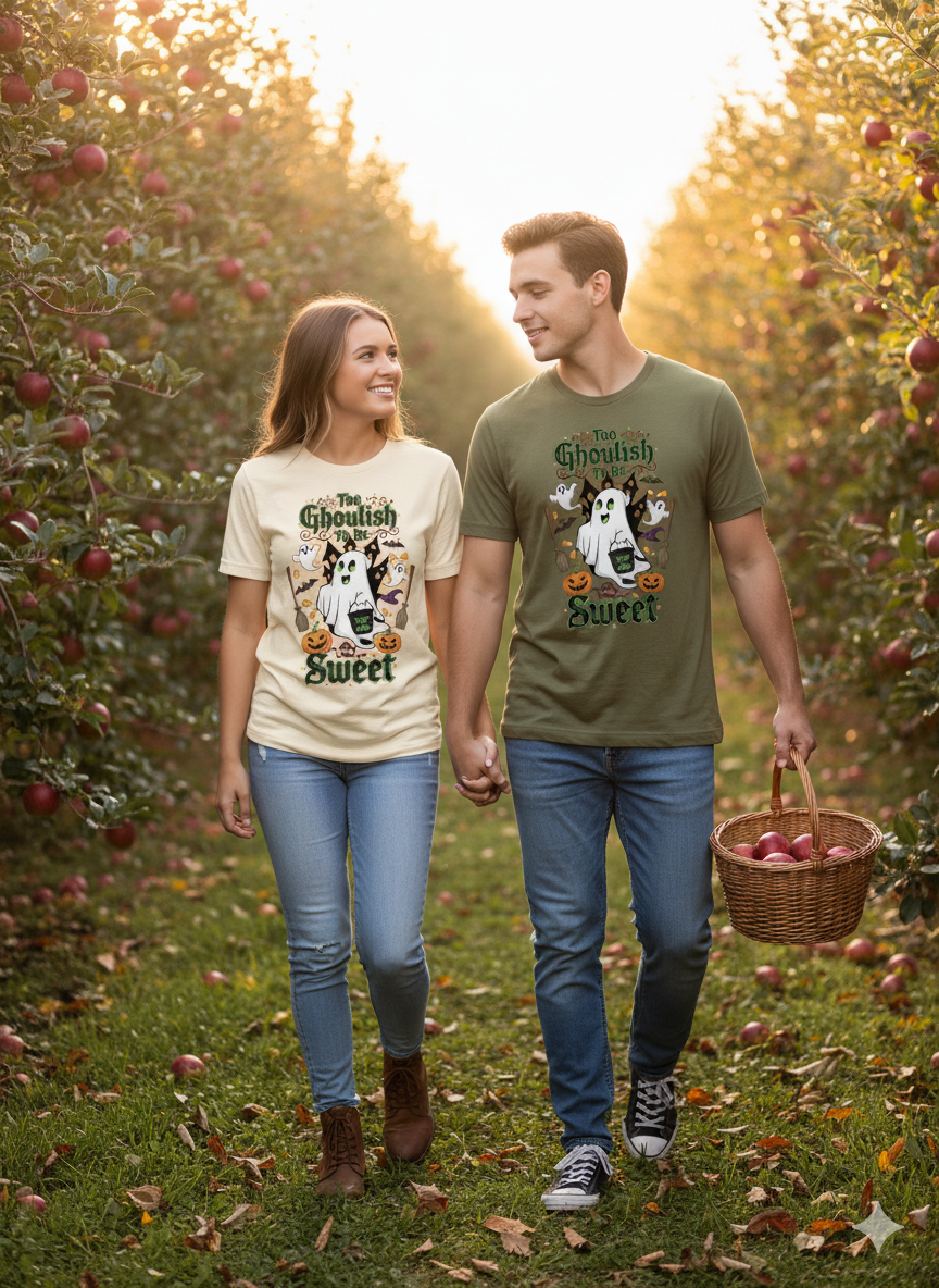 Too Ghoulish to Be Sweet Halloween Unisex Tee, Spooky Season Apparel, Perfect for Halloween Parties, Fun Fall Events