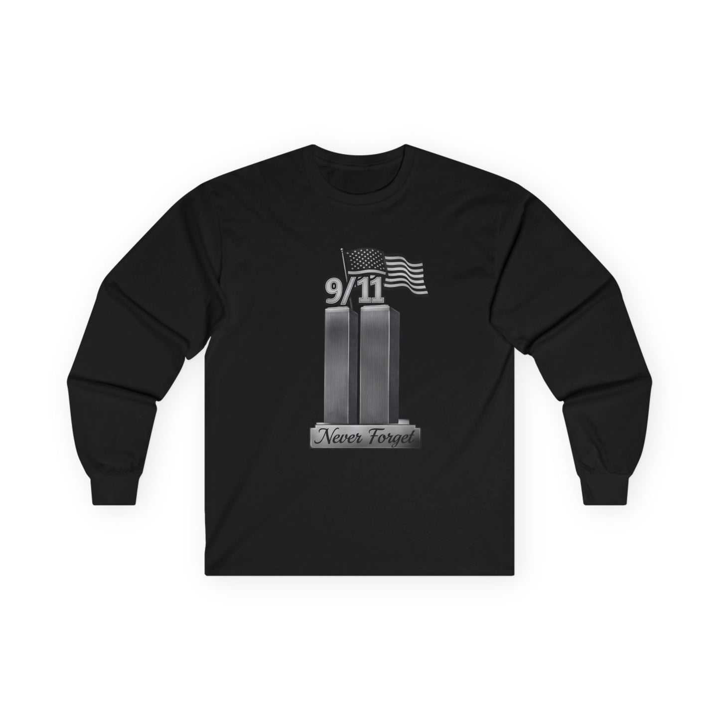 911 Commemoration Long Sleeve Tee, Never Forget Tribute Shirt, Perfect for Remembrance Day, Patriot Day, Memorial Events, Gifts for Veterans