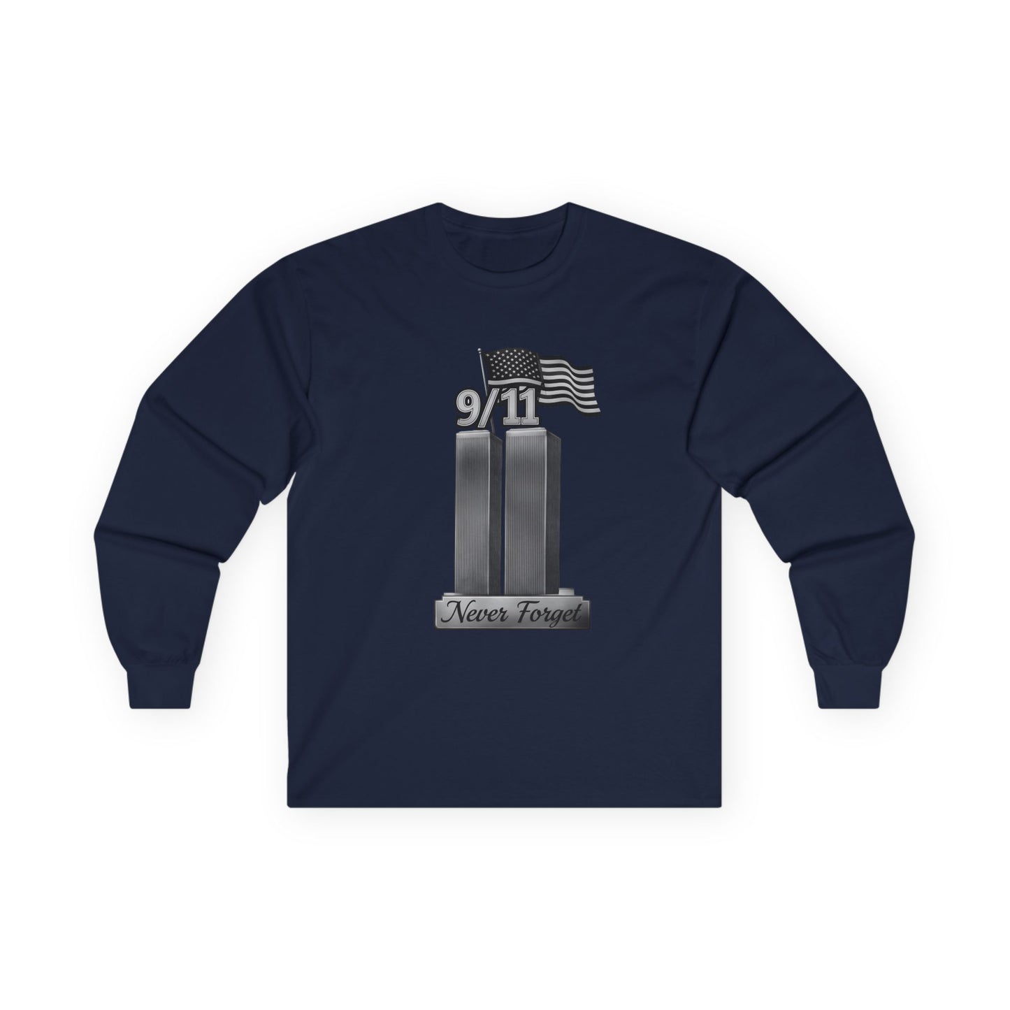 911 Commemoration Long Sleeve Tee, Never Forget Tribute Shirt, Perfect for Remembrance Day, Patriot Day, Memorial Events, Gifts for Veterans