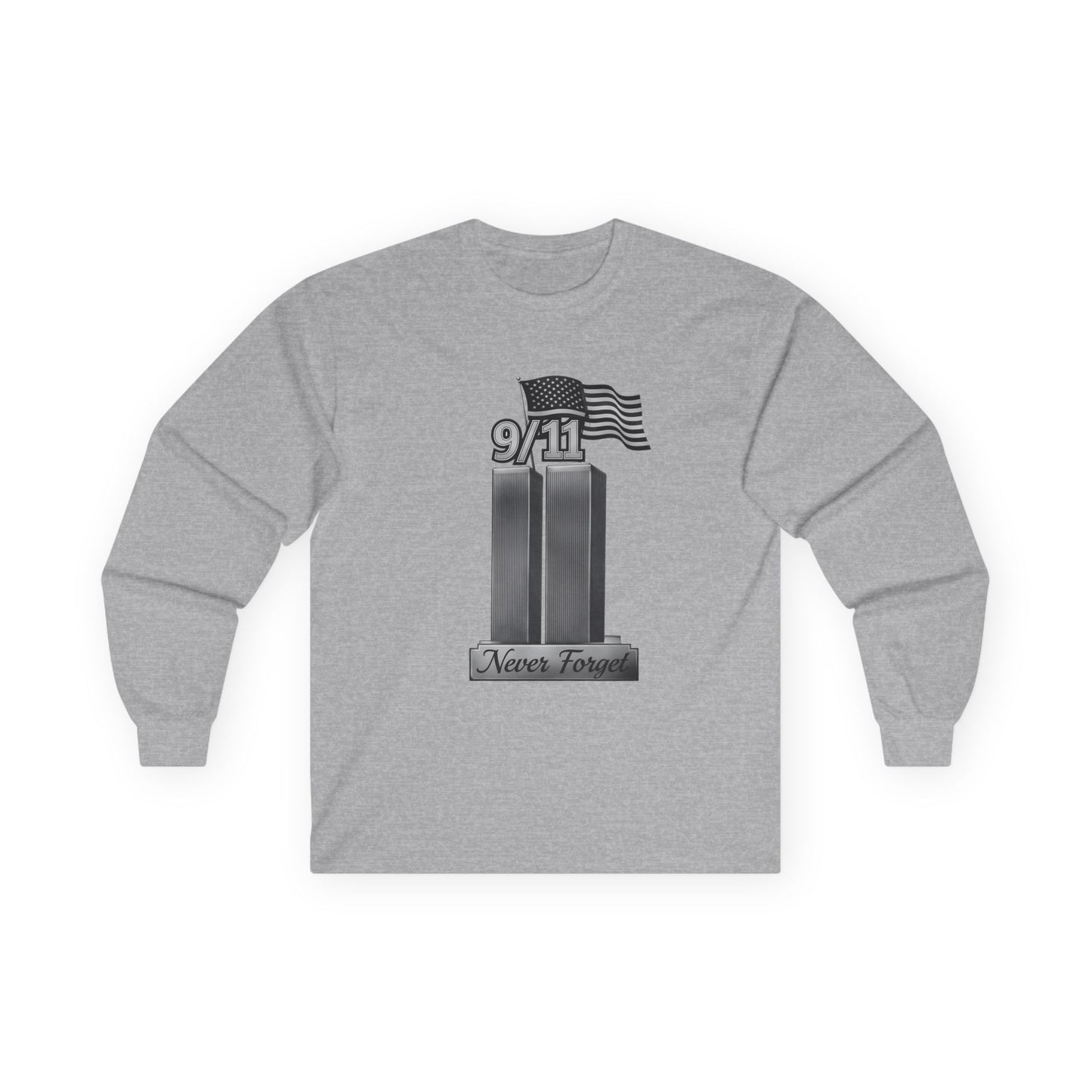 911 Commemoration Long Sleeve Tee, Never Forget Tribute Shirt, Perfect for Remembrance Day, Patriot Day, Memorial Events, Gifts for Veterans