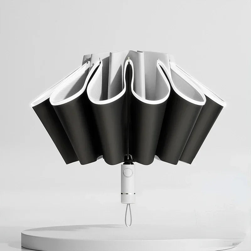 Reverse Safety Umbrella | Windproof, Auto Open/Close, Reflective Stripe