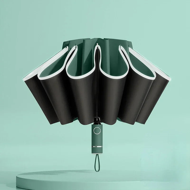Reverse Safety Umbrella | Windproof, Auto Open/Close, Reflective Stripe
