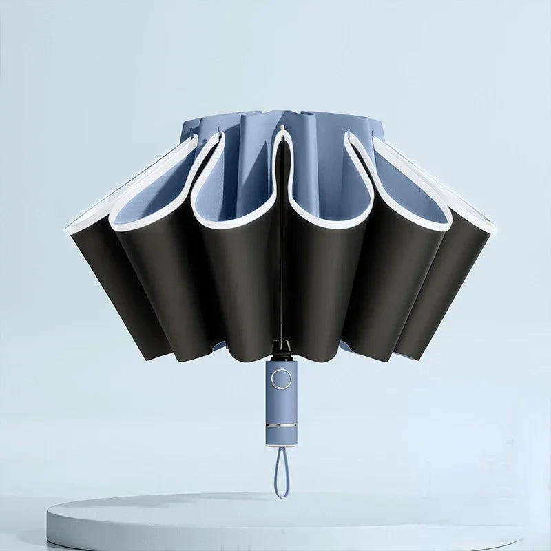 Reverse Safety Umbrella | Windproof, Auto Open/Close, Reflective Stripe