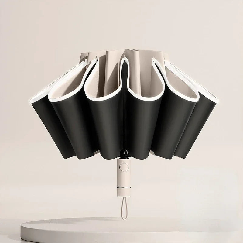 Reverse Safety Umbrella | Windproof, Auto Open/Close, Reflective Stripe