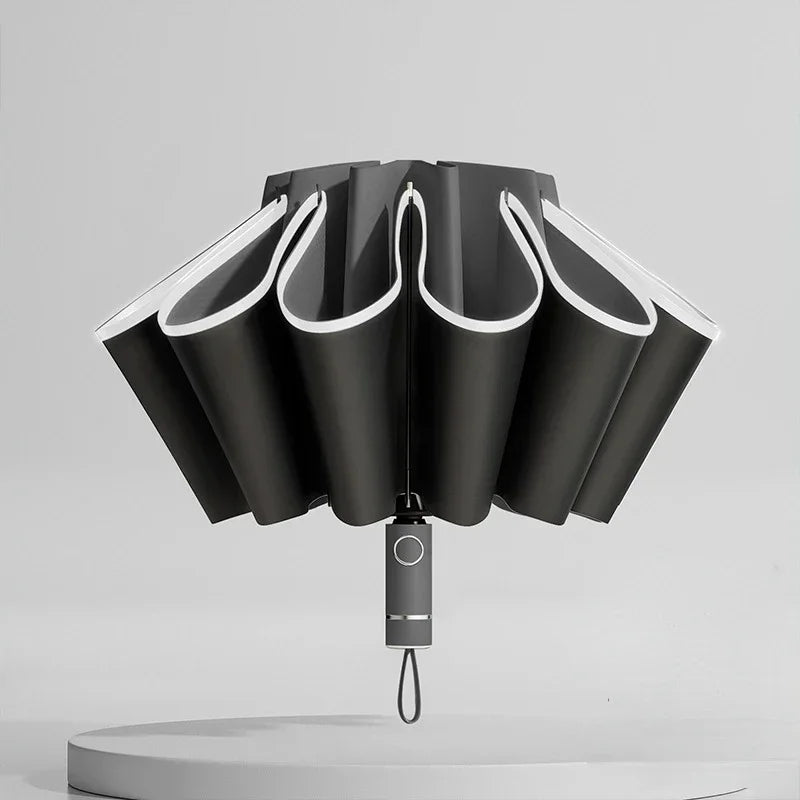 Reverse Safety Umbrella | Windproof, Auto Open/Close, Reflective Stripe