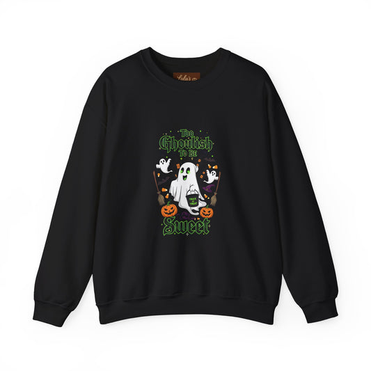 Halloween Ghostly Sweatshirt, Cozy Crewneck for Fall, Unisex Sweater, Ghost Design for Parties, Halloween Gift, Pumpkin Decor