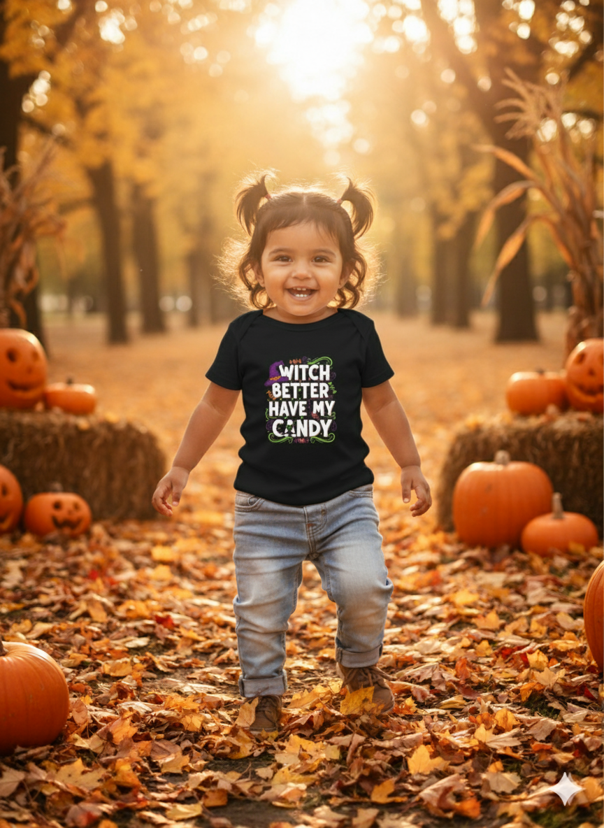 Halloween Baby Bodysuit, Funny Baby Halloween Outfit, Cute Infant Outfit, Baby Shower Gift, Witch Costume, Trick or Treat Apparel